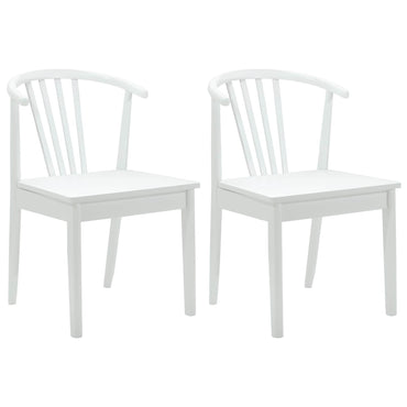vidaXL Esszimmerstuhl 2 pcs Weiß Solides Gummiholz