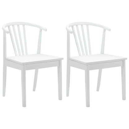 vidaXL Esszimmerstuhl 2 pcs Weiß Solides Gummiholz