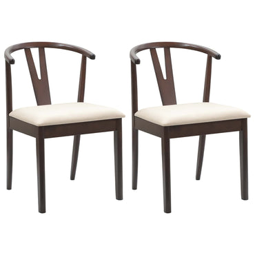 vidaXL Esszimmerstuhl 2 pcs Hellbraun und hell Massives Gummiholz