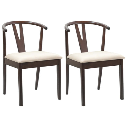 vidaXL Esszimmerstuhl 2 pcs Hellbraun und hell Massives Gummiholz