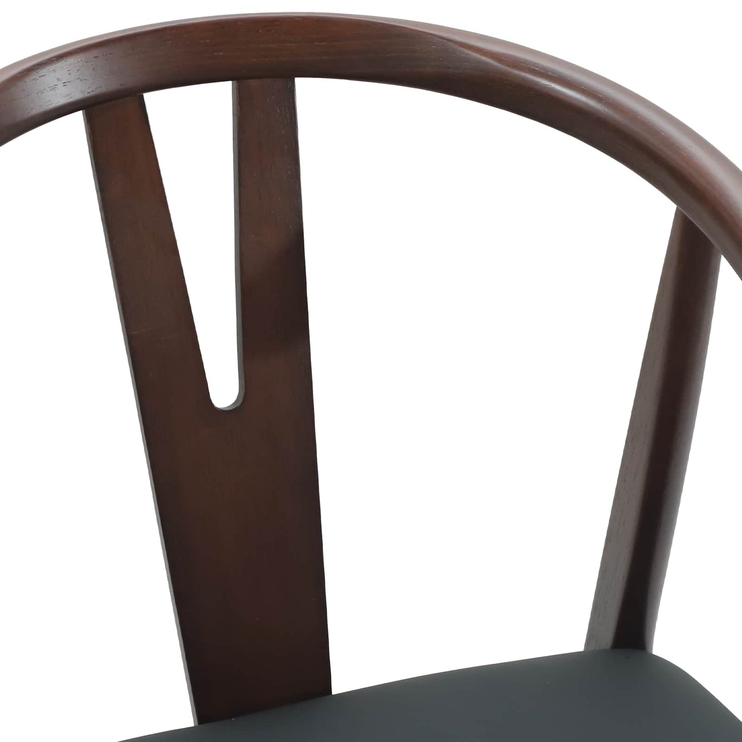 vidaXL Esszimmerstuhl 2 pcs Hellbraun und Schwarz Massives Gummiholz