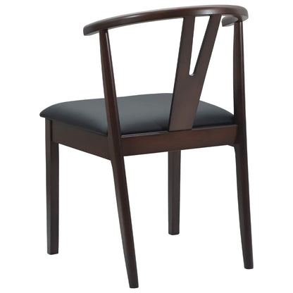 vidaXL Esszimmerstuhl 2 pcs Hellbraun und Schwarz Massives Gummiholz
