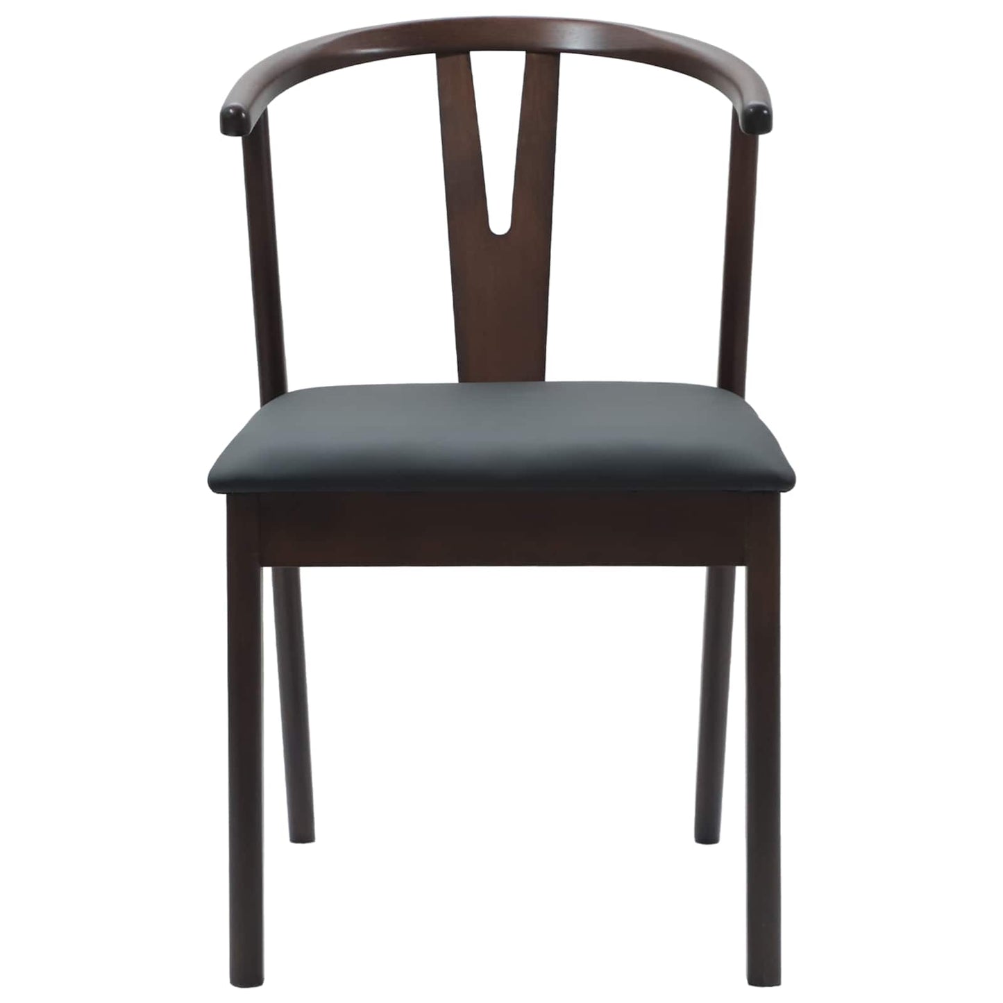vidaXL Esszimmerstuhl 2 pcs Hellbraun und Schwarz Massives Gummiholz