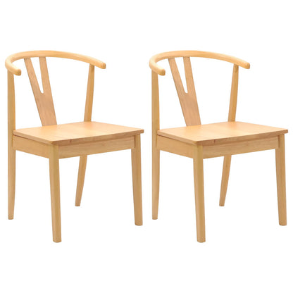 vidaXL Esszimmerstuhl 2 pcs Natur Massives Gummiholz