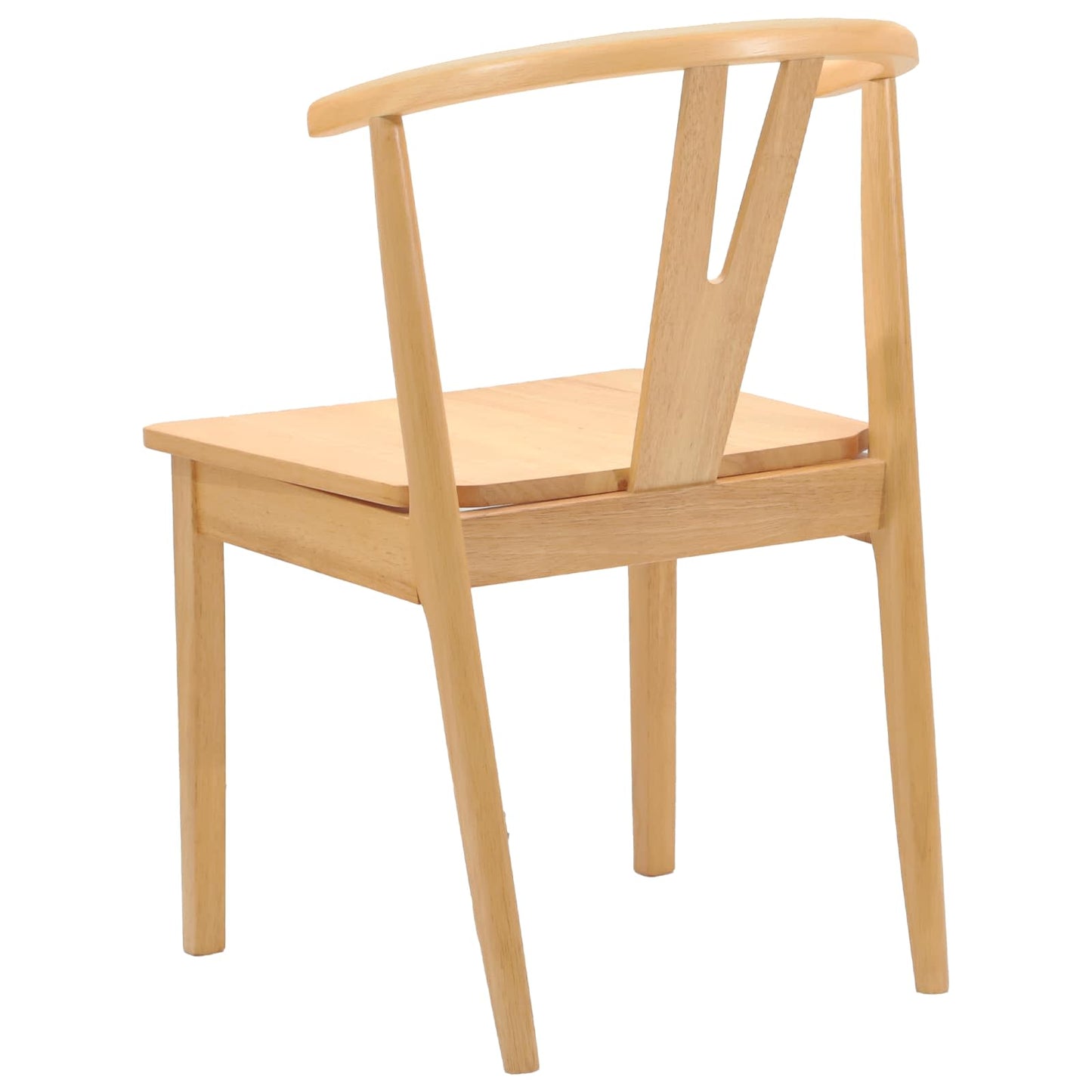 vidaXL Esszimmerstuhl 2 pcs Natur Massives Gummiholz