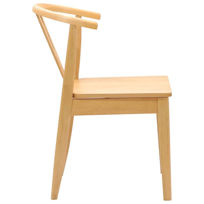vidaXL Esszimmerstuhl 2 pcs Natur Massives Gummiholz