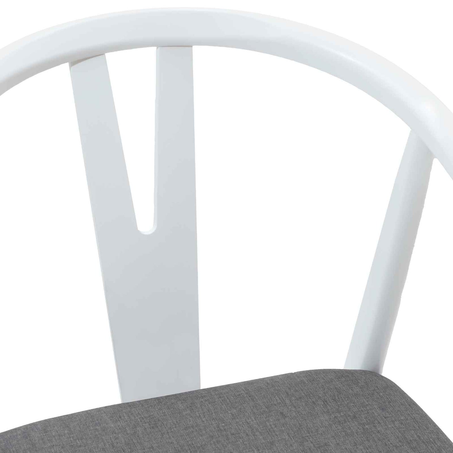 vidaXL Esszimmerstuhl 2 pcs Weiß und Grau Massives Gummiholz