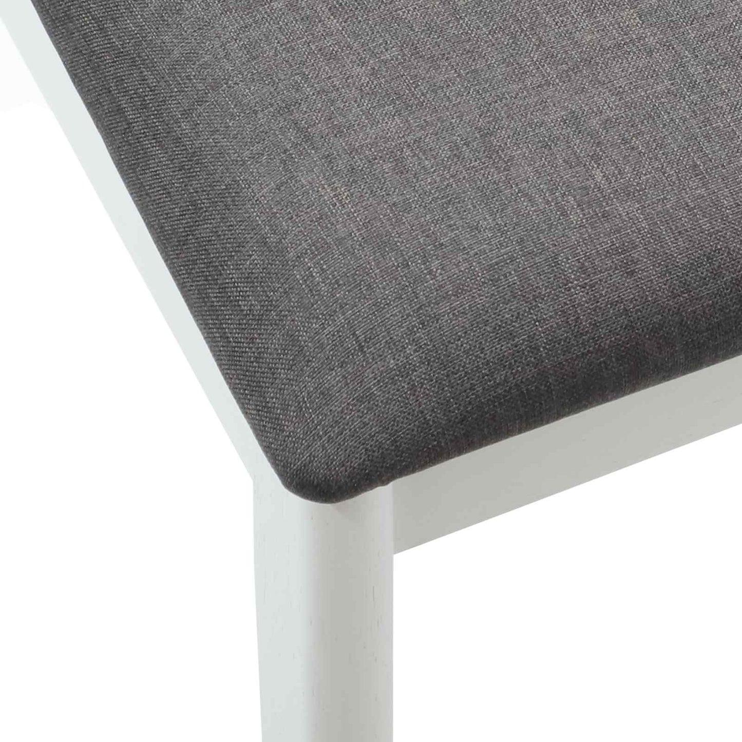 vidaXL Esszimmerstuhl 2 pcs Weiß und Grau Massives Gummiholz
