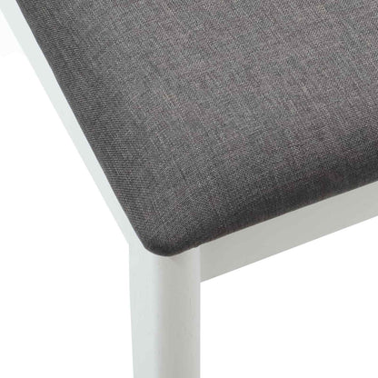 vidaXL Esszimmerstuhl 2 pcs Weiß und Grau Massives Gummiholz