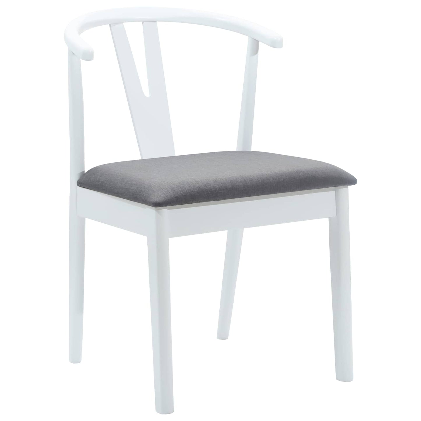 vidaXL Esszimmerstuhl 2 pcs Weiß und Grau Massives Gummiholz