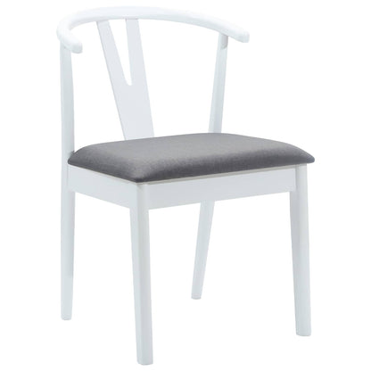 vidaXL Esszimmerstuhl 2 pcs Weiß und Grau Massives Gummiholz