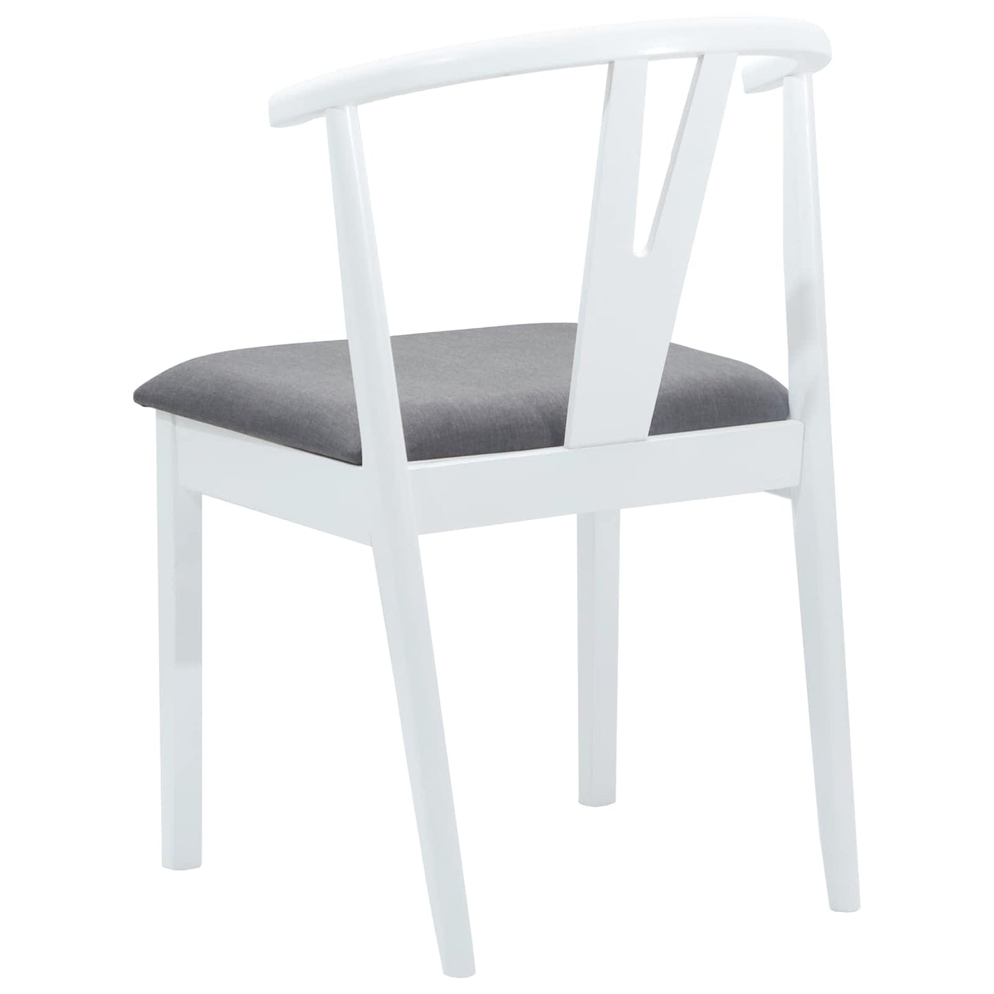 vidaXL Esszimmerstuhl 2 pcs Weiß und Grau Massives Gummiholz