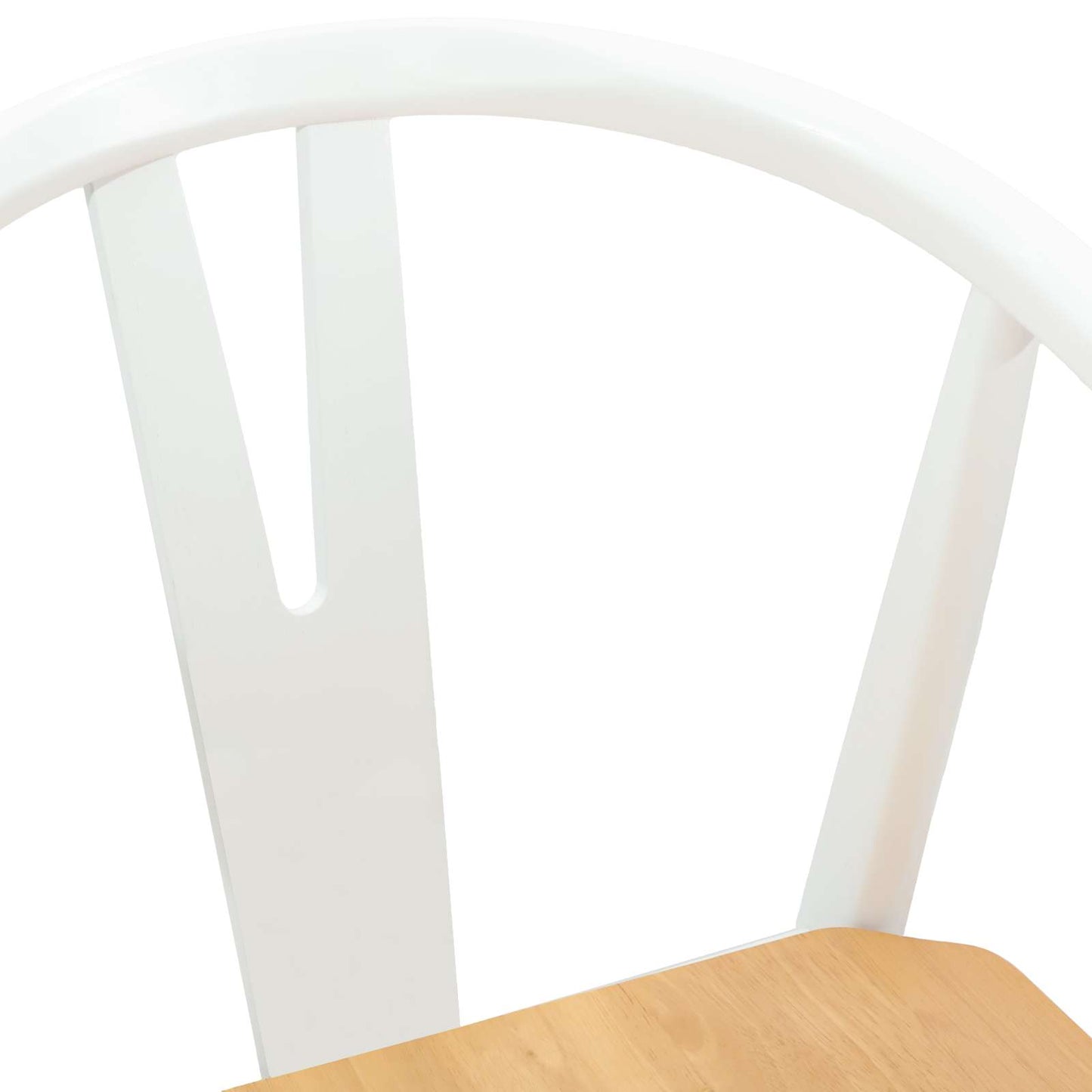 vidaXL Esszimmerstuhl 2 pcs Weiß und Natur Massives Gummiholz