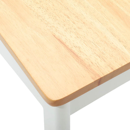 vidaXL Esszimmerstuhl 2 pcs Weiß und Natur Massives Gummiholz