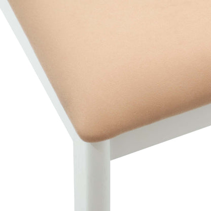 vidaXL Esszimmerstuhl 2 pcs Weiß und Braun Massives Gummiholz