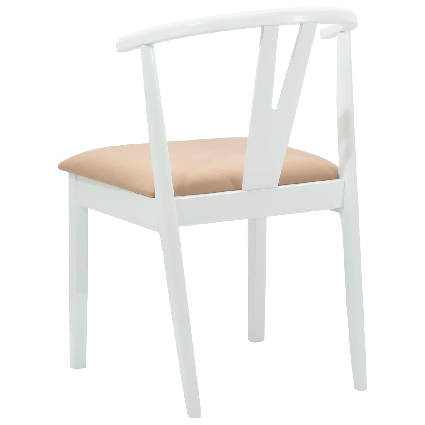 vidaXL Esszimmerstuhl 2 pcs Weiß und Braun Massives Gummiholz