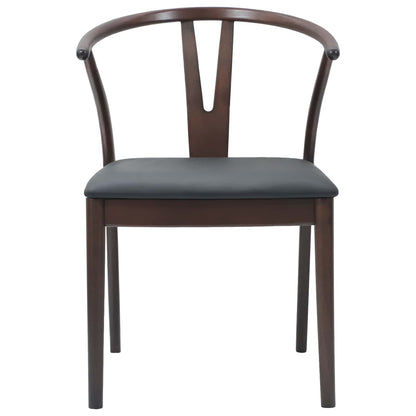 vidaXL Esszimmerstuhl 2 pcs Hellbraun und Schwarz Massives Gummiholz