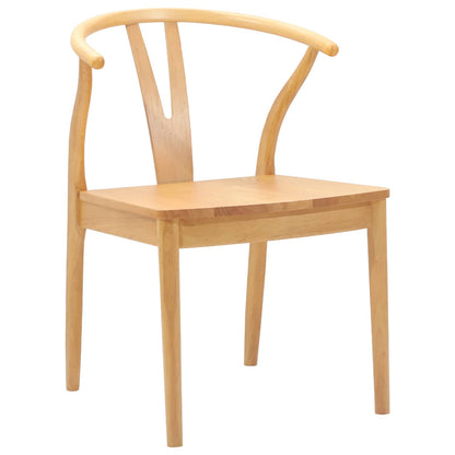 vidaXL Esszimmerstuhl 2 pcs Natur Massives Gummiholz