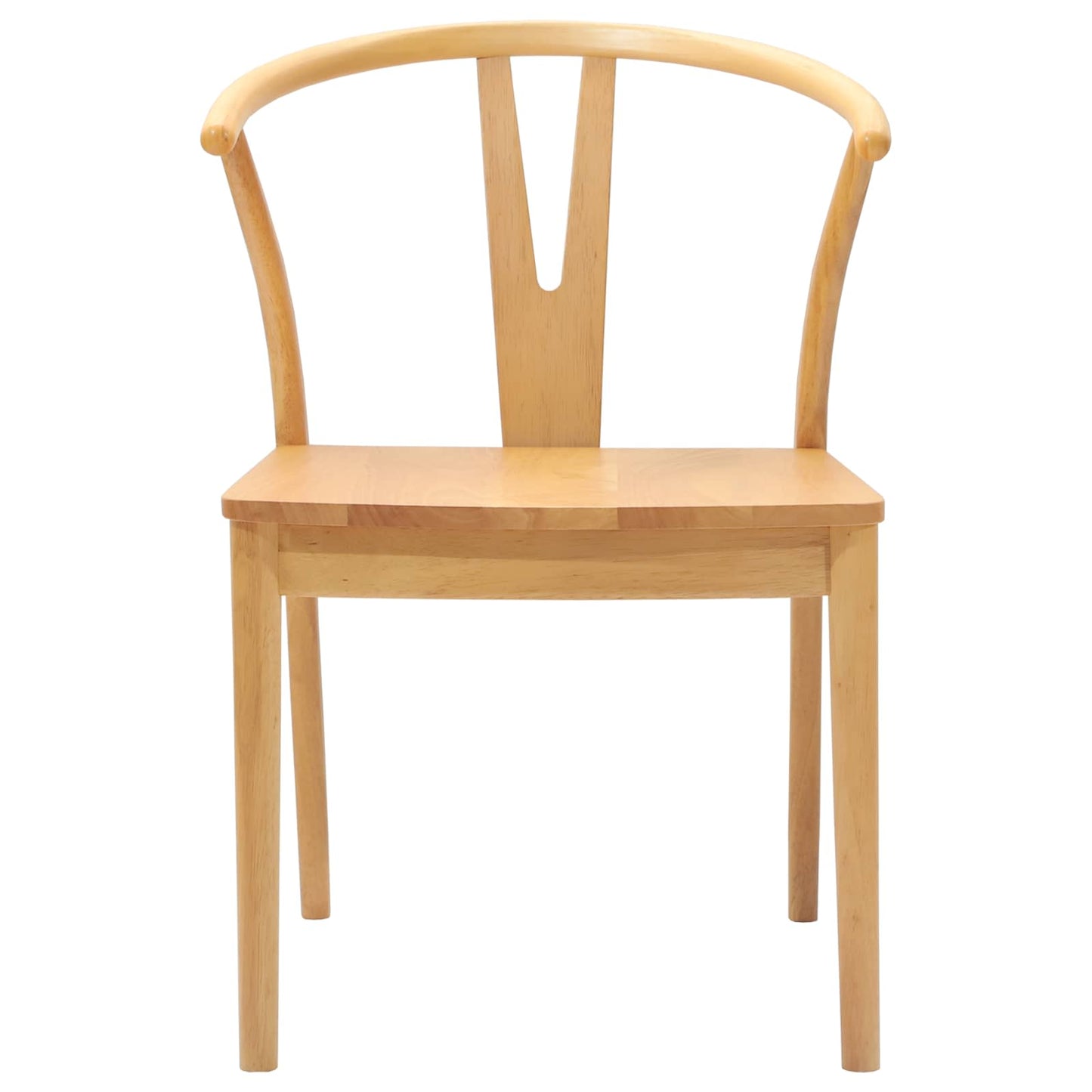vidaXL Esszimmerstuhl 2 pcs Natur Massives Gummiholz