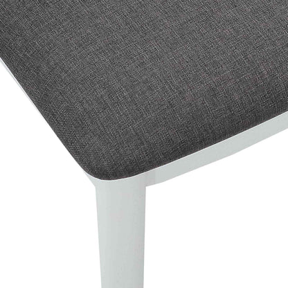 Esszimmerstuhl 2 pcs Weiß und Grau Massives Gummiholz