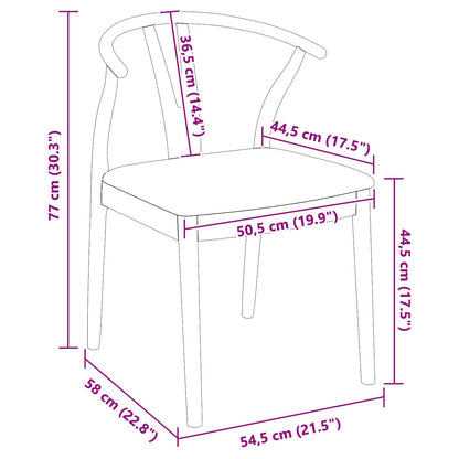 Esszimmerstuhl 2 pcs Weiß und Grau Massives Gummiholz