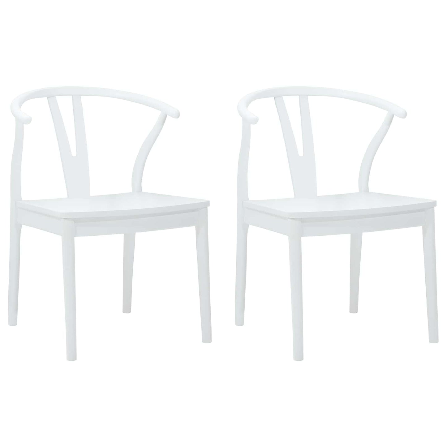vidaXL Esszimmerstuhl 2 pcs Weiß und Weiß Massives Gummiholz