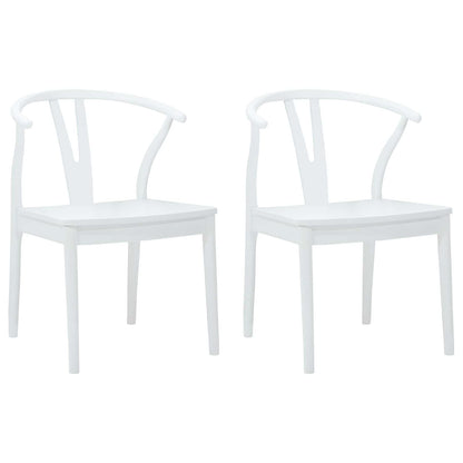vidaXL Esszimmerstuhl 2 pcs Weiß und Weiß Massives Gummiholz
