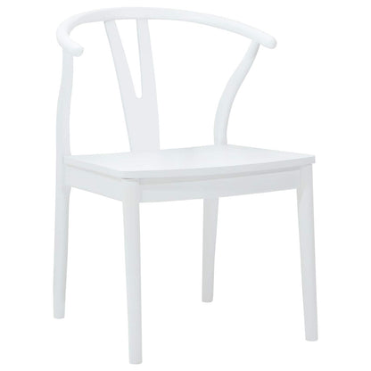 vidaXL Esszimmerstuhl 2 pcs Weiß und Weiß Massives Gummiholz