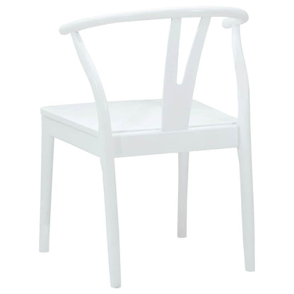 vidaXL Esszimmerstuhl 2 pcs Weiß und Weiß Massives Gummiholz
