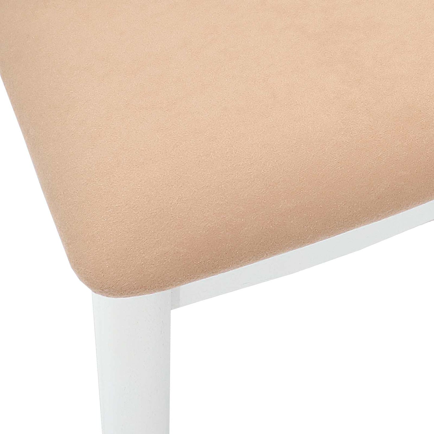vidaXL Esszimmerstuhl 2 pcs Weiß und Braun Massives Gummiholz