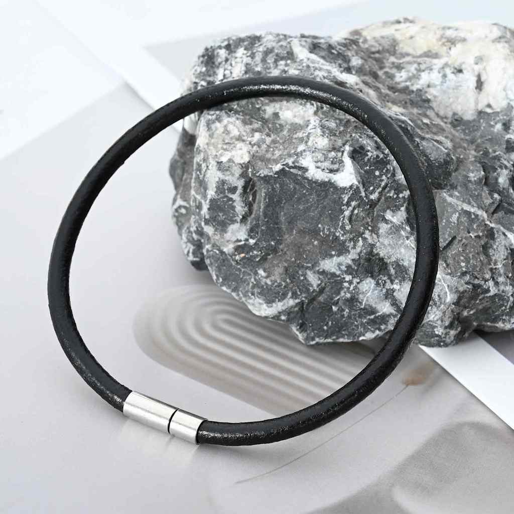 Leder Schnur Schwarz Ø4 mm x 10 m Leder