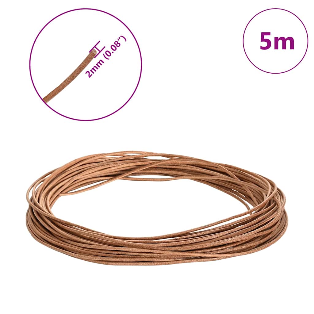 Leder Schnur Braun Ø2 mm x 5 m Leder