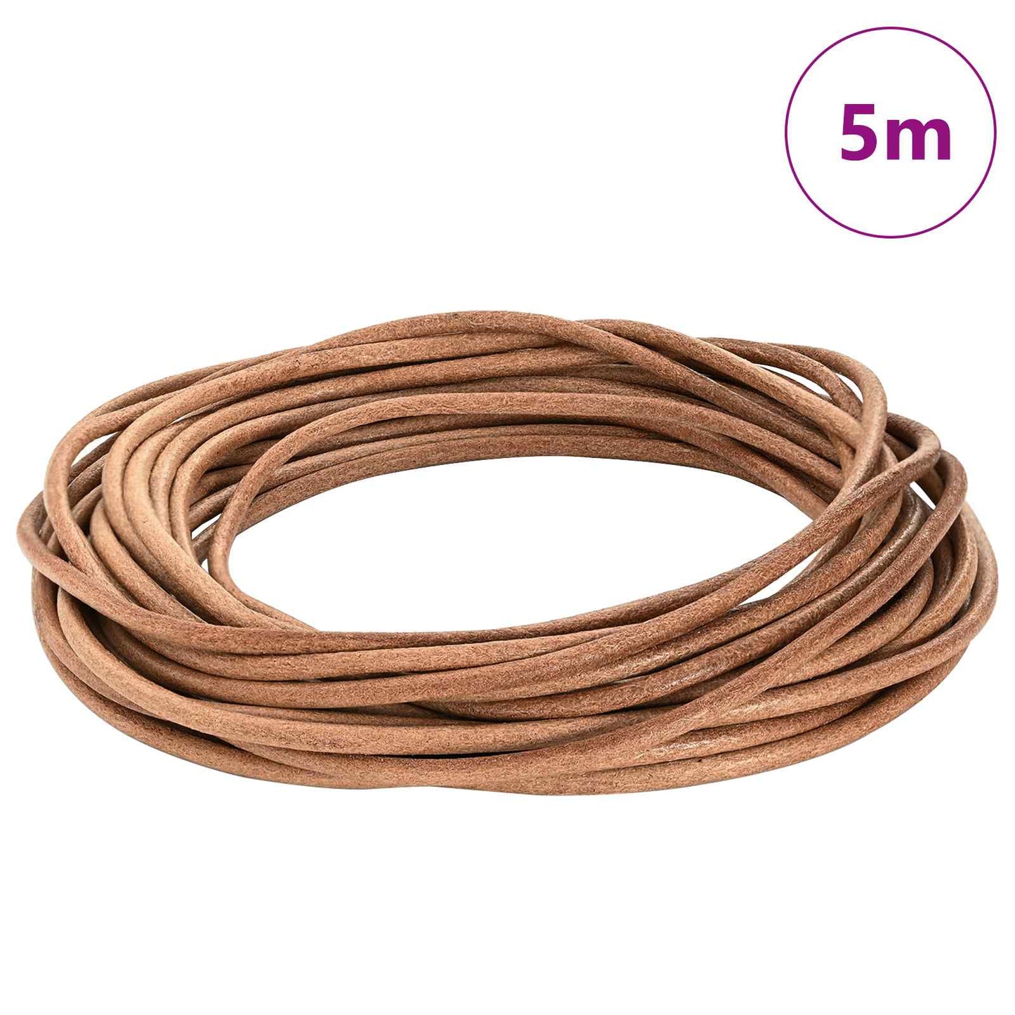 Leder Schnur Braun Ø4 mm x 5 m Leder