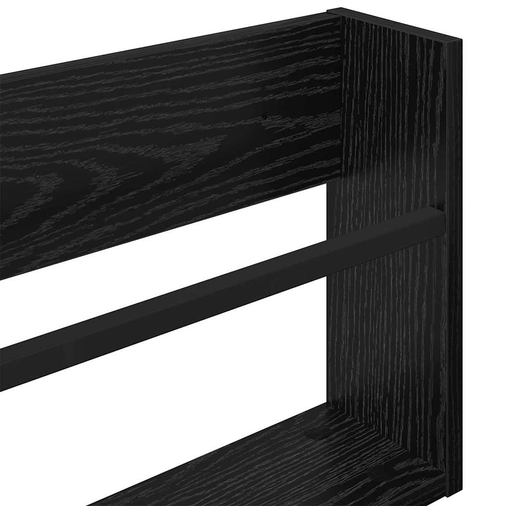 Magazinregal Schwarz Eichen-Optik 60 x 12 x 30 cm Holzwerkstoff