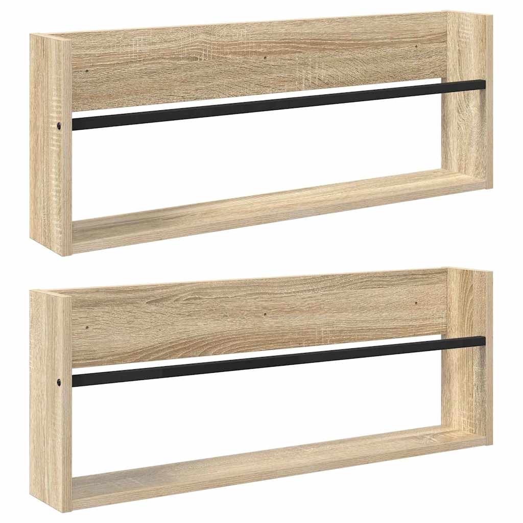 Magazinregal 2 pcs Sonoma-Eiche 80 x 12 x 30 cm Holzwerkstoff
