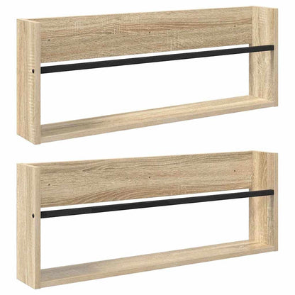 Magazinregal 2 pcs Sonoma-Eiche 80 x 12 x 30 cm Holzwerkstoff