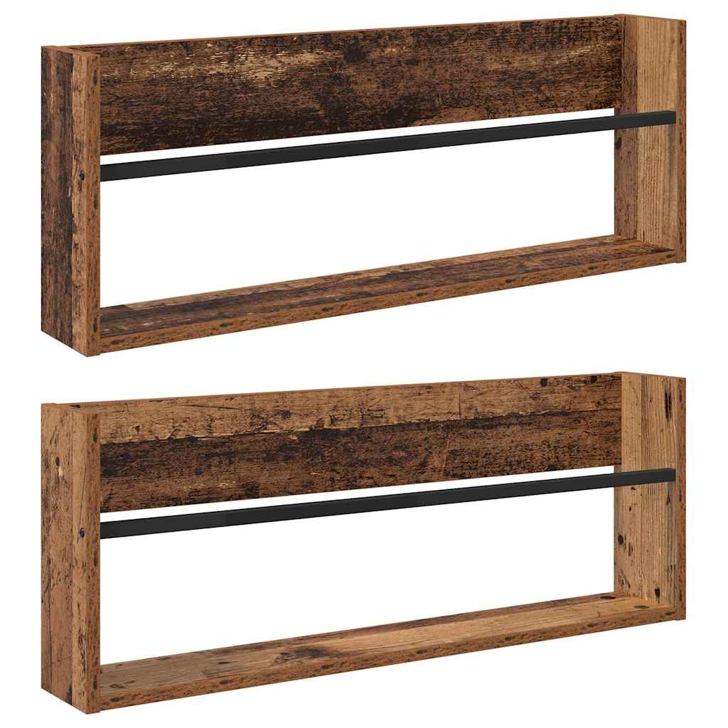 Magazinregal 2 pcs Altholz 80 x 12 x 30 cm Holzwerkstoff