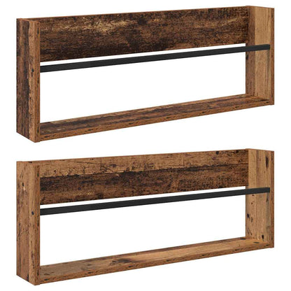 Magazinregal 2 pcs Altholz 80 x 12 x 30 cm Holzwerkstoff
