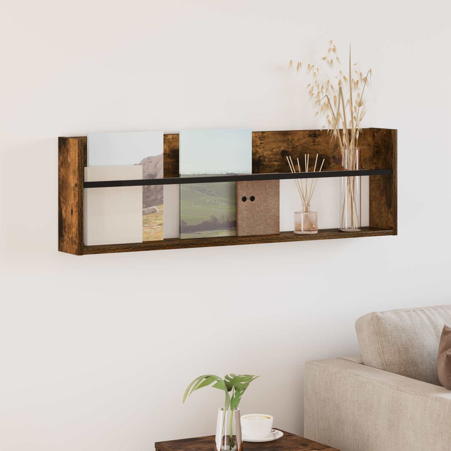 Magazinregal Geräucherte Eiche 100 x 12 x 30 cm Holzwerkstoff