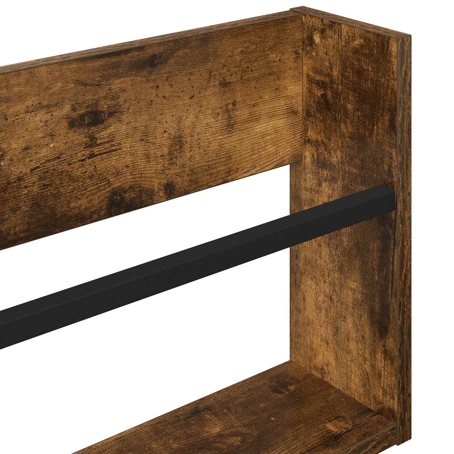 Magazinregal mit Regal 2 pcs Geräucherte Eiche 100 x 12 x 30 cm