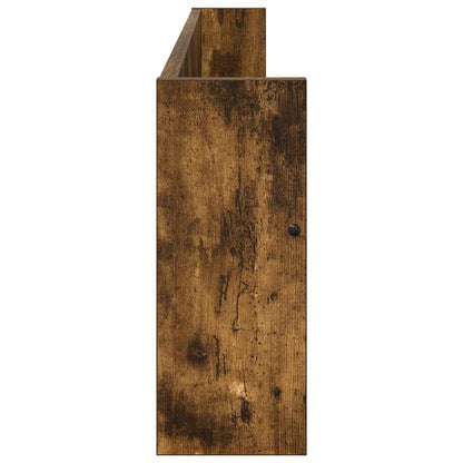 Magazinregal mit Regal 2 pcs Geräucherte Eiche 100 x 12 x 30 cm