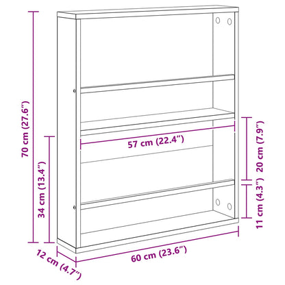 Magazinregal Geräucherte Eiche 60 x 12 x 70 cm Holzwerkstoff