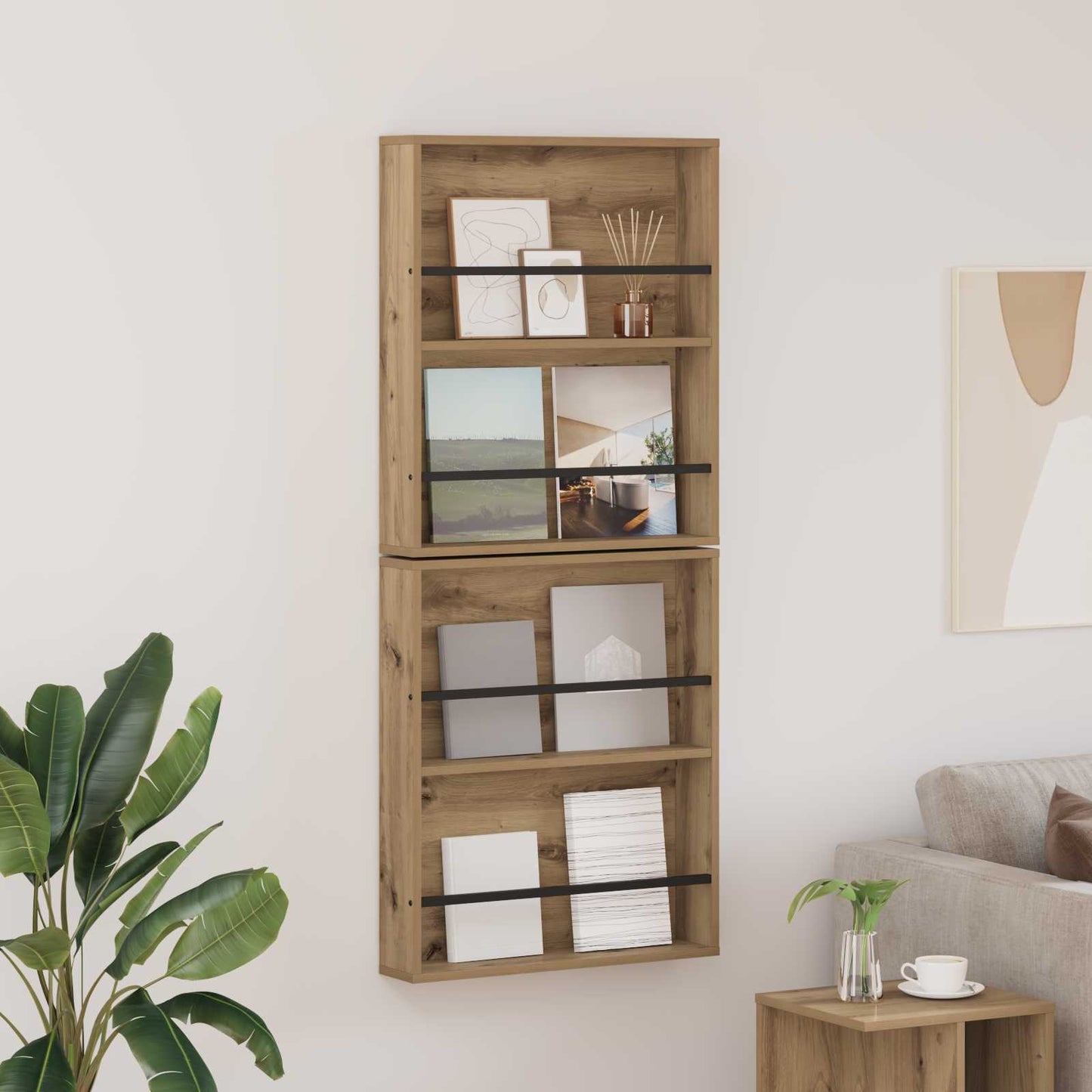 Magazinregal 2 pcs Artisan-Eiche 60 x 12 x 70 cm Holzwerkstoff