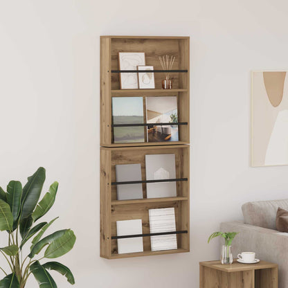 Magazinregal 2 pcs Artisan-Eiche 60 x 12 x 70 cm Holzwerkstoff