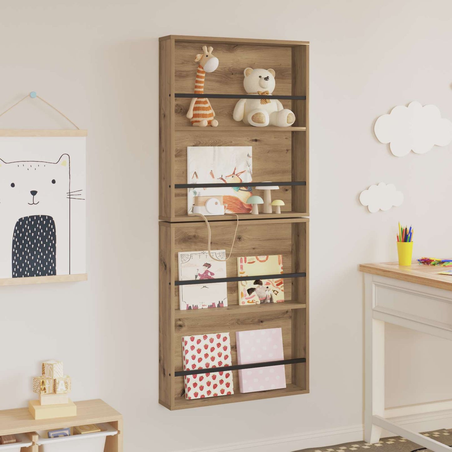 Magazinregal 2 pcs Artisan-Eiche 60 x 12 x 70 cm Holzwerkstoff