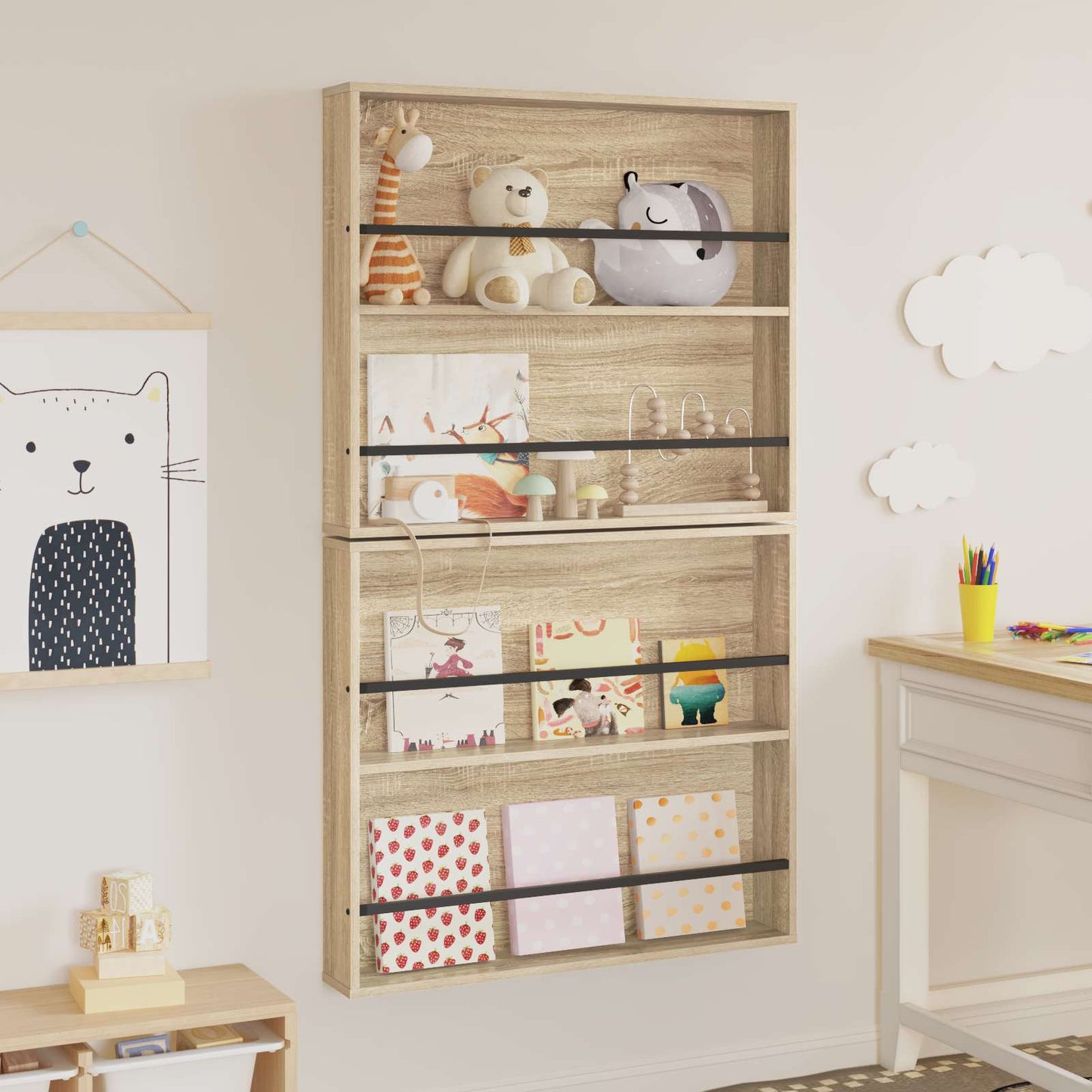 Magazinregal 2 pcs Sonoma-Eiche 80 x 12 x 70 cm Holzwerkstoff