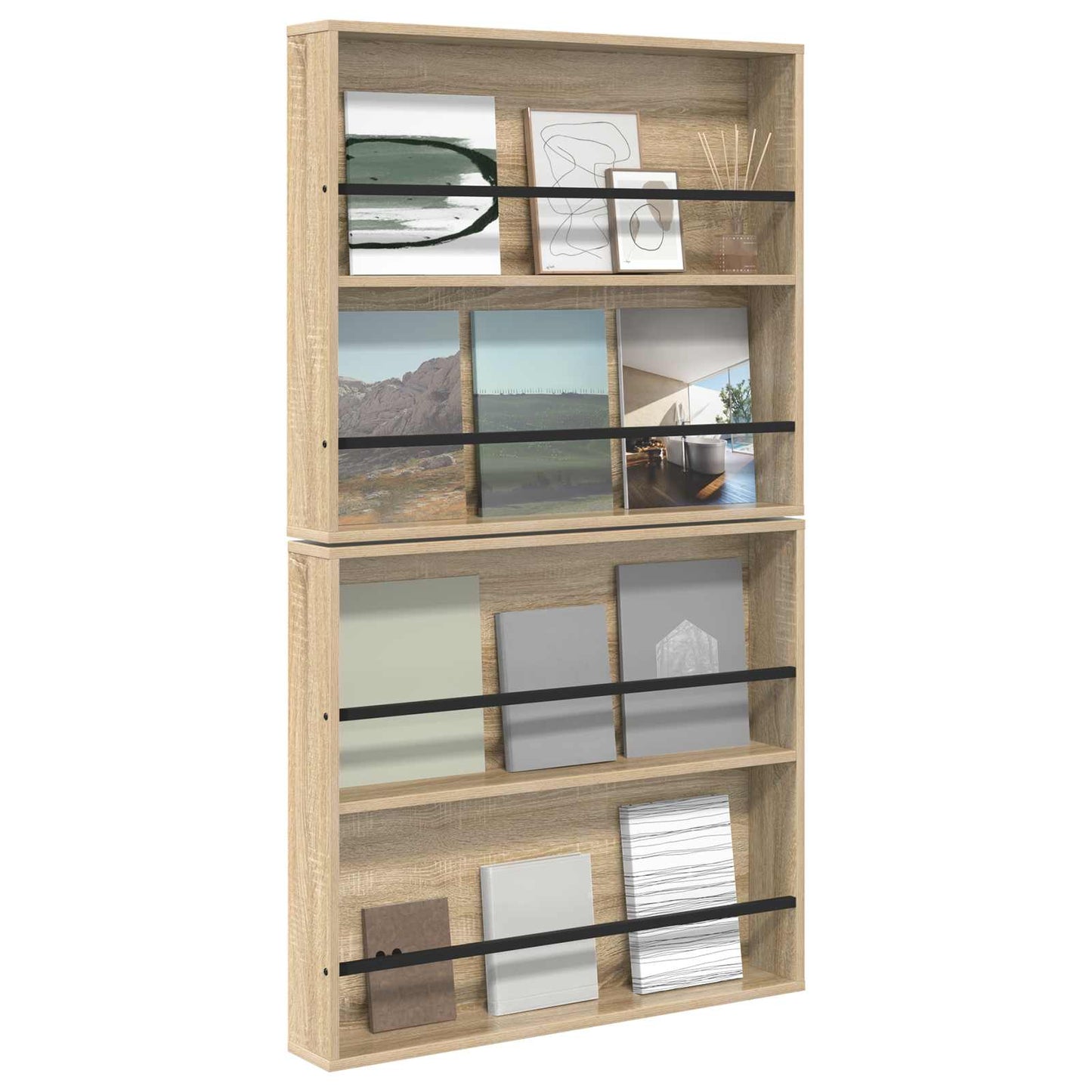 Magazinregal 2 pcs Sonoma-Eiche 80 x 12 x 70 cm Holzwerkstoff