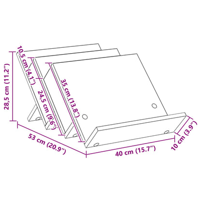 Magazinregal mit Regal Schwarz Eichen-Optik 53 x 40 x 28.5 cm