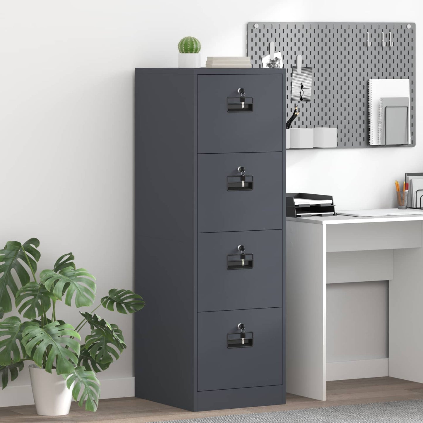 vidaXL Aktenschrank mit Schubladen 2 pcs Anthrazit 44 x 50 x 106,5 cm