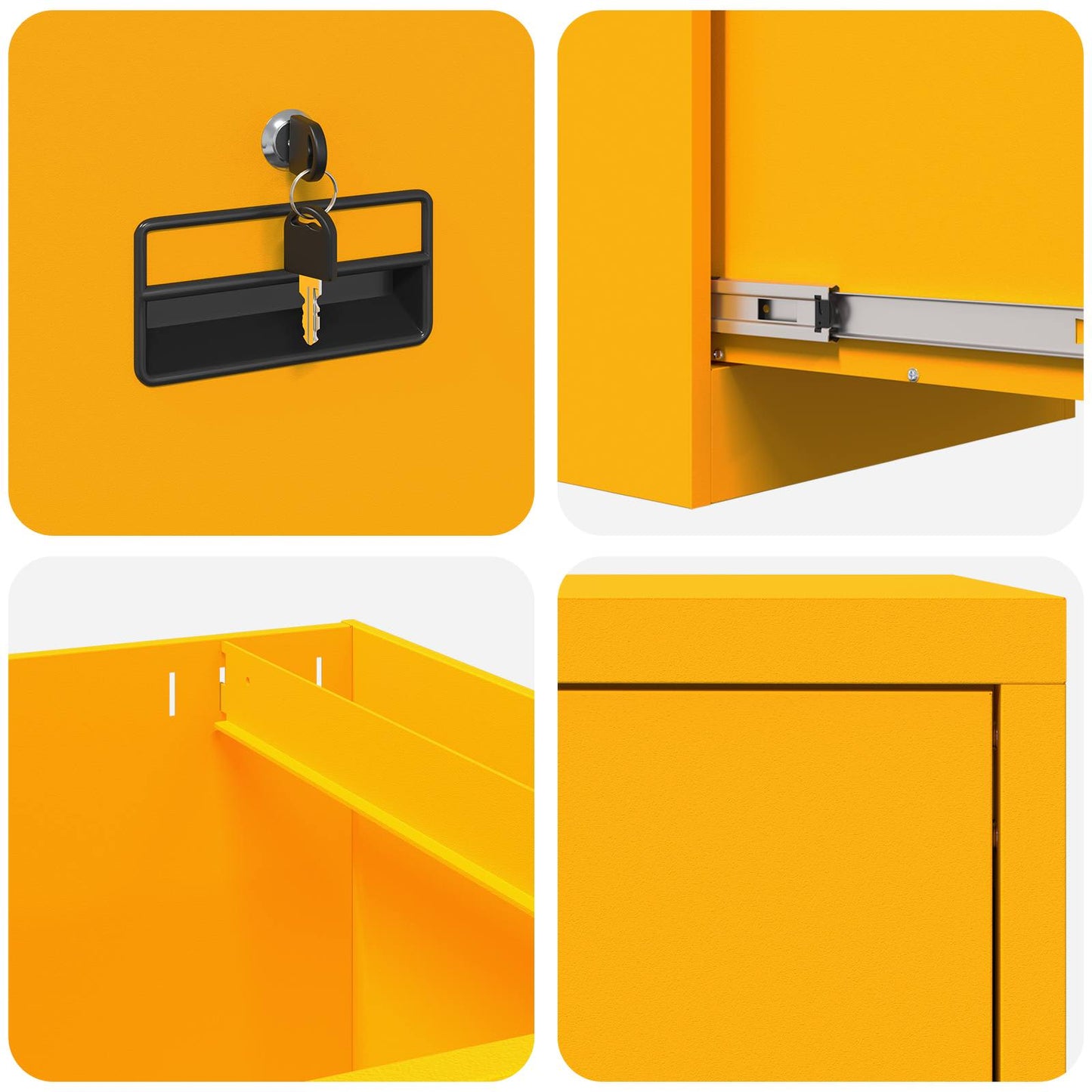 vidaXL Aktenschrank mit Schubladen 2 pcs Senfgelb 44 x 50 x 106,5 cm